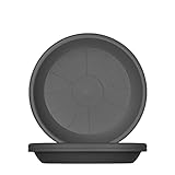 BigDean 3X Blumentopf Untersetzer Ø 44 cm Farbe Anthrazit Kunststoff...