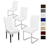 Stuhlhussen 4 Stück, Stretch-Stuhlbezug elastische Moderne Husse Elasthan...