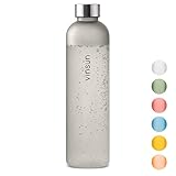 VINSUN Trinkflasche 650ml grau - wiederverwendbar, Kohlensäure geeignet, BPA...