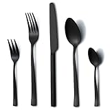 Besteck Set Schwarz, Hunnycook Besteck Set 6 personen, 30-teilig Edelstahl...