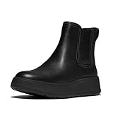 Fitflop Damen F-Mode Stitch Warm Tumbled-Leather Chelsea Boots Schwarz 38.5 EU,...