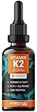 Vitamin K2 Tropfen hochdosiert 1800x (50ml) - 200 µg Vitamin K2 MK7,...