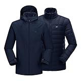 33,000ft 3-in-1 Herren Doppeljacke Wasserdichte 10000MM Regenjacke Winddichte...