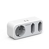 TESSAN Reiseadapter USA Adapter Amerika Deutschland Stecker mit 2 USB 2,4A, 3...