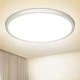 NIBSHOOM Deckenlampe LED Deckenleuchte Rund Flach 4000K,18W/1800LM/IP44...