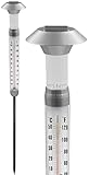 XXL Außenthermometer mit Solar Leuchte - 97 cm - Gartenthermometer mit...