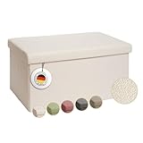 Laleni Sitzbank mit Stauraum groß - Truhenbank mit Stauraum 76x38 cm -...