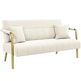 Yaheetech Polstersofa mit Armlehnen & Beine aus Metall Modernes Zweisitzer-Sofa...