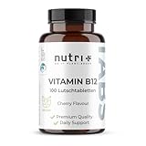 Nutri + Vitamin B12 Lutschtabletten 500µg (mcg) vegan & hochdosiert - aktives...