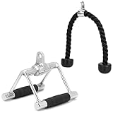 QWORK® Trizepsseil und V rudergriff mit Drehgelenk, Seilzug Fitness Zubehör,...