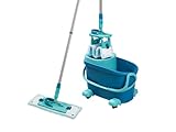 Leifheit Set Clean Twist M Flachwischer Ergo 2.0 mit Rollen, Bodenwischer mit...