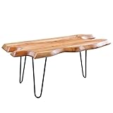 riess-ambiente.de Massivholz Couchtisch WILD 100cm Akazie Natur Hairpin Legs...