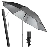 Menz Sonnenschirm Balkon + Sonnenschirmhülle - UV50+ Strandschirm 180 cm,...