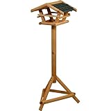 dobar 48100FSC Vogelfutterhaus inkl. Ständer - Vogelfutterstation aus Holz mit...