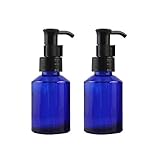 Leere Glas-Lotion-Pumpflaschen, 60 ml, mit schwarzem Pumpdeckel und...