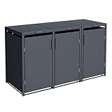 DEGAMO Mülltonnenbox 3-er Mülltonnenhaus MÜNCHEN für 3X kleine Tonnen 120...