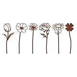 MANOPRANA 6 StüCk Gartenstecker Rost Rost Deko FüR Garten Garten Rosen...