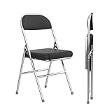 PIPIPOXER 2er Set PU Klappstühle, Platzsparend Faltstuhl Schreibtischstuhl für...