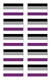 Aufkleber: 50x30 mm, 10 Stück - Flagge - Asexual/Asexuelle Pride - LGBTQ - für...
