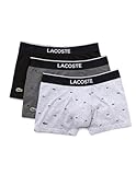 Lacoste Boxershorts für Herren, 3er-Pack, Schwarz/Chinesisches Bitumen-Silber,...