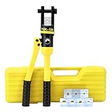 QWORK® crimpzange hydraulisch, presszange kabelschuhe,12 Tonnen, mit 8 Dies...