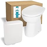 Calmwaters® Spülrandloses Stand WC mit 7 cm Erhöhung im Set mit WC Sitz mit...