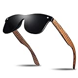 KITHDIA Holz Sonnenbrillen Herren und Damen Polarisierte Sonnenbrille mit...