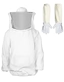 QWORK Imkeranzug mit langen Handschuhen, Imkerjacke mit Schleier, für...