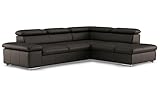 CAVADORE Leder-Schlafsofa Valerie mit Ottomane / Eckcouch mit Schlaffunktion +...