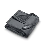 Beurer Heizdecke HD74 Cozy L.E. - 100% Polyester, Einfarbig, Blau, Rustikal,...