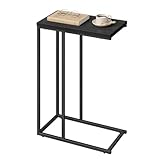 WOLTU Beistelltisch, Couchtisch C Form, Wohnzimmertisch mit Metallgestell,...