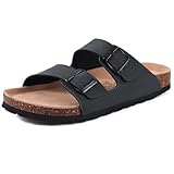 Comwarm Damen Kork Fußbett Pantoletten Sandale, Bequeme Sommer Strand Slide mit...