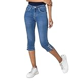 Nina Carter P516 Damen Capri Slim Fit Jeanshosen HIGH Waist Sommer Jeans (Blau...
