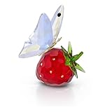 Swarovski Idyllia Schmetterling und Erdbeere, Zierliche Kristallfigur mit...