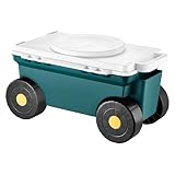 VEVOR Fahrbarer Gartensitz 520 x 310 x 280 mm, Sitzwagen, 2-in-1-Gartenwagen,...