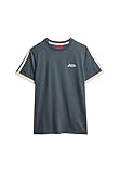 Superdry Herren Essential Retro T-Shirt mit Streifen und Logo Lauren Marineblau...