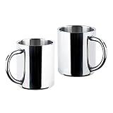 Edelstahl Thermobecher doppelwandig - 2er Set - Isolierbecher mit ca. 200 ml...