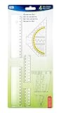 TSI Geometrie-Set 4-tlg., mit Lineal 17 cm + 30 cm, Parabel und Geodreieck 16...