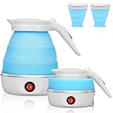 BLUESEABUY Faltbarer Wasserkessel 600ml Silikon Elektrischer Wasserkocher Mini...