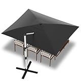 Devoko Sonnenschirm Balkon 300x400x260 cm Alu Ampelschirm mit Abdeckung,...
