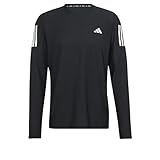 adidas Herren Own The Run Long Sleeve Tee T-Shirt, Black/White, S