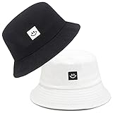 beifon 2 Stück Fischerhüte Bucket Hat Unisex Sonnenhut Baumwolle Buckethut...