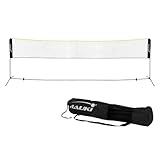 Hauki Badminton Netz, Tennisnetz 500cm, Schwarz, H156cm, Federballnetz Set inkl....