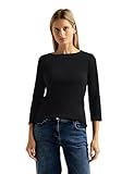 Cecil Damen Basic Boatneck T-Shirt, Black, M