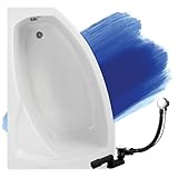 BADLAND Badewanne Original Weiß Acryl Wanne Eckbadewanne FRIDA 150x100 Links...