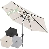 Doppler Sonnenschirm für den Garten Jack 250cm in Natur - Runder Sonnenschirm...