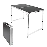 Lemodo Campingtisch schwarz klappbar | Klapptisch 3-Fach höhenverstellbar |...