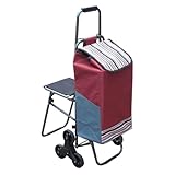 Einkaufswagen Treppensteiger Trolley Faltbarer Einkaufstrolley Mit Sitz,...