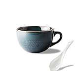 Große Tasse 700 ml Keramik Kaffeebecher Müslischalen mit Griff für Müsli,...