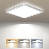 zemty Deckenlampe LED Deckenleuchte Flach, 3Farben - 3000K/4000K/6500K, IP44...